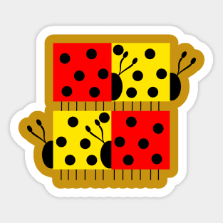 Square LadyBug Sticker